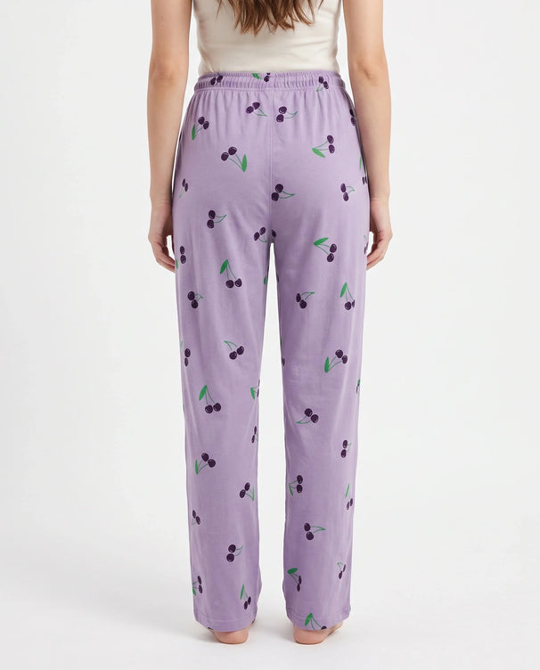Sajiero Cotton Trouser - Cherry Daze - Purple