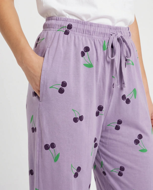 Sajiero Cotton Trouser - Cherry Daze - Purple
