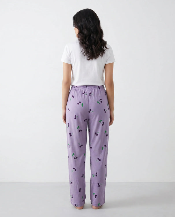 Sajiero Cotton Trouser - Cherry Daze - Purple