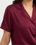 Sajiero Silk PJ Set - Rosia - Maroon