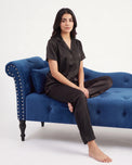 Sajiero Silk PJ Set - Rosia - Black