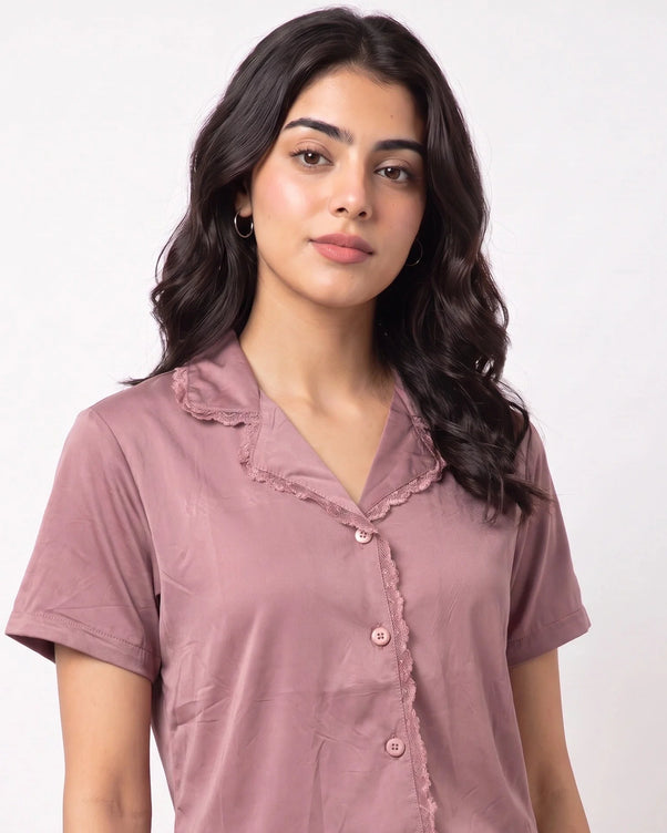 Sajiero Silk PJ Set - Rosia - Champagne