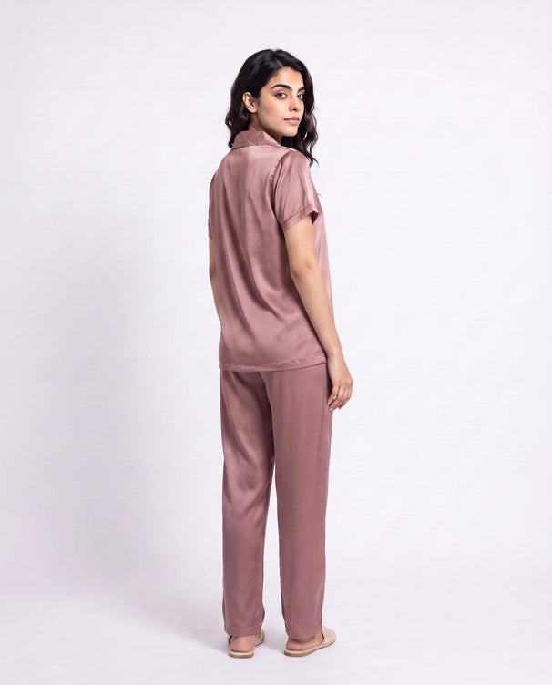 Sajiero Silk PJ Set - Rosia - Champagne