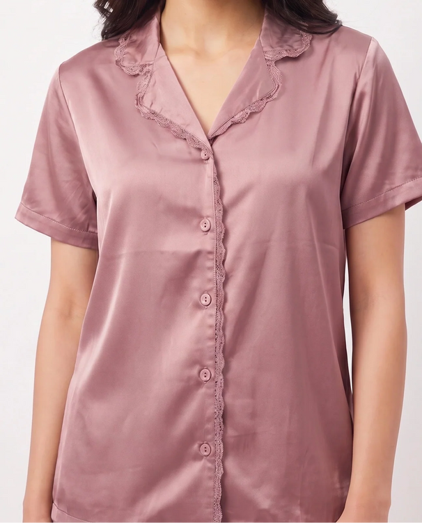 Sajiero Silk PJ Set - Rosia - Champagne
