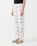 Sajiero Cotton Trouser - Cherry Daze - White