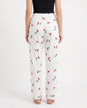 Sajiero Cotton Trouser - Cherry Daze - White