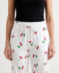 Sajiero Cotton Trouser - Cherry Daze - White