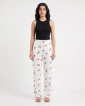 Sajiero Cotton Trouser - Cherry Daze - White