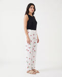 Sajiero Cotton Trouser - Cherry Daze - White