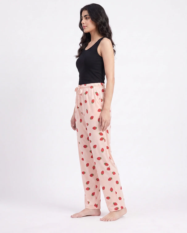 Sajiero Cotton Trouser - Berry Daze