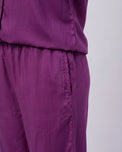 Sajiero Half Sleeves PJ Set - Linen Comfort - Purple
