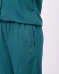Sajiero Half Sleeves PJ Set - Linen Comfort - Sea Green