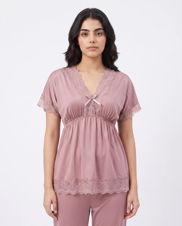 Sajiero Silk PJ Set  - Ethra - Rose Gold