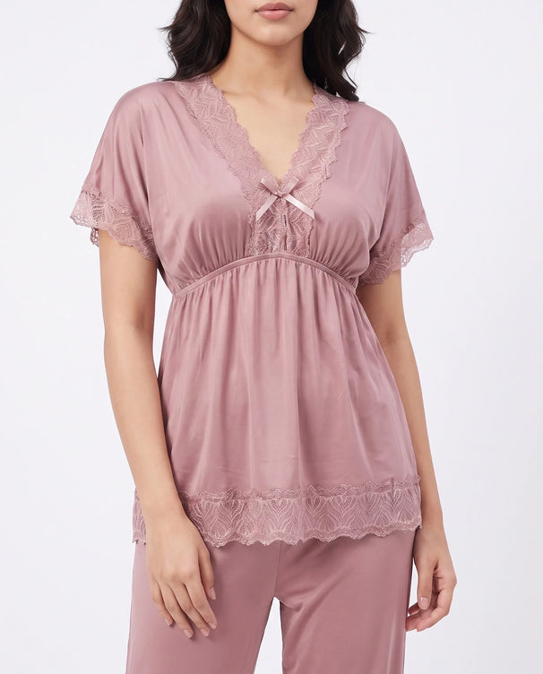 Sajiero Silk PJ Set  - Ethra - Rose Gold