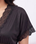 Sajiero Silk PJ Set - Ethra - Black