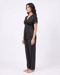Sajiero Silk PJ Set - Ethra - Black