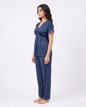 Sajiero Silk PJ Set - Ethra - Navy Blue