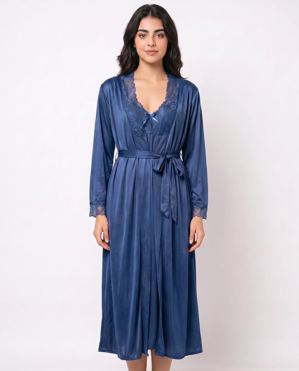 Sajiero Gown Set - Marelle - Navy Blue