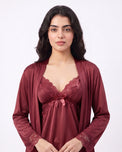 Sajiero Gown Set - Zera - Maroon