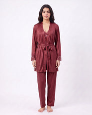 Sajiero Gown Set - Zera - Maroon