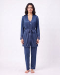Sajiero Gown Set - Zera - Navy Blue