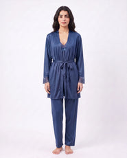 Sajiero Gown Set - Zera - Navy Blue