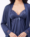Sajiero Gown Set - Zera - Navy Blue