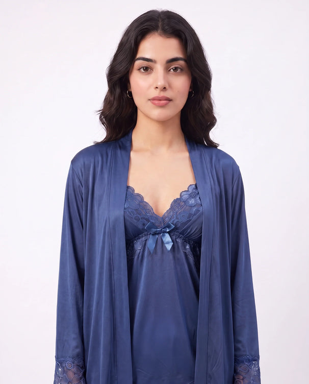 Sajiero Gown Set - Zera - Navy Blue