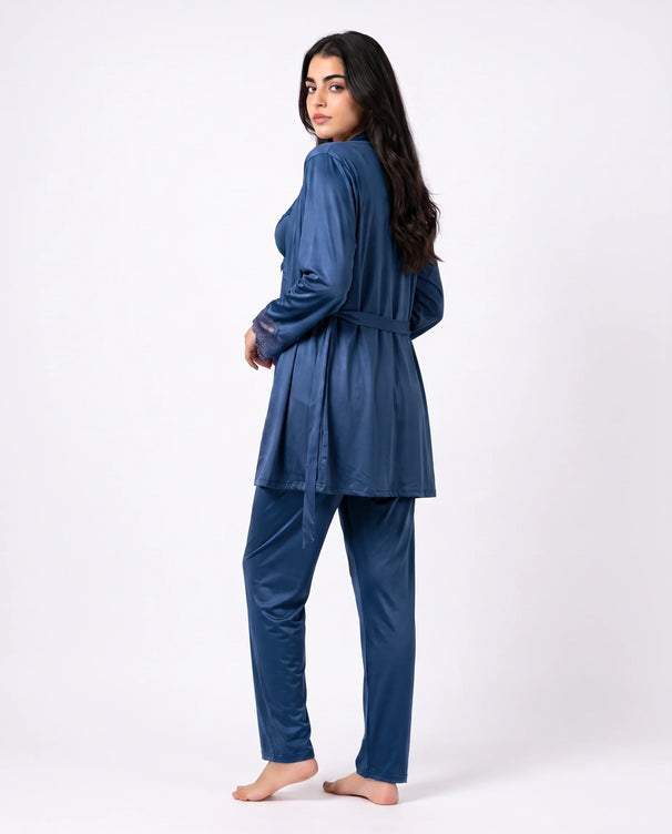 Sajiero Gown Set - Zera - Navy Blue