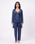 Sajiero Gown Set - Zera - Navy Blue