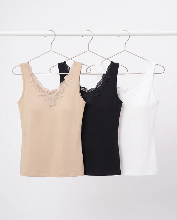 Sajiero Pack Of 3 - Soft Cotton Camisole - Embella