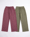 Sajiero Pack Of 2 Trousers - Soft Ease - Maroon & Green