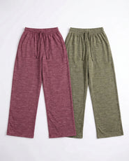 Sajiero Pack Of 2 Trousers - Soft Ease - Maroon & Green