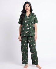 Sajiero Linen Pajama Suit - Botanica