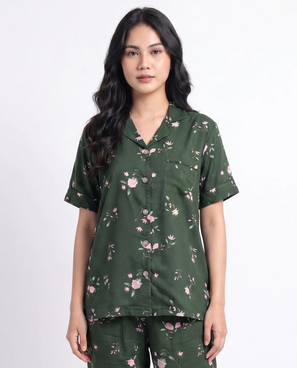 Sajiero Linen Pajama Suit - Botanica