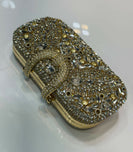 Luxury Crystal Embellished Silver Bridal Box Clutch Bag for Women - Premium Rhinestone Evening Party Purse with Crystal Handle