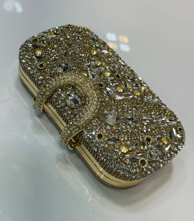 Luxury Crystal Embellished Silver Bridal Box Clutch Bag for Women - Premium Rhinestone Evening Party Purse with Crystal Handle