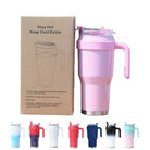 New 40 OZ Tumbler with Handle and Nozzle Straw Lid, Insulated Reusable Stainless Steel Travel Mug Keeps Drinks Cold up to 34 Hours