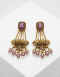 Elegant Turkish Manjus Long Drop Earrings for Women - Traditional Antique Style Filigree Hanging Earrings with Pearl Accents