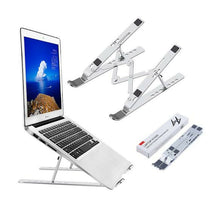 Premium Full Aluminum Laptop Stand: Best Quality, Foldable, Adjustable, Portable, Ergonomic Laptop Holder/Bracket for Desk & Bed (Multi-Color Options)