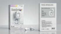 Air31 TWS Wireless Bluetooth Earbuds Transparent LED Display Charging Case V5.3 Headset White
