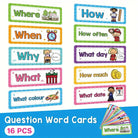 Educational Flashcards 16-Pcs English Grammar Question Words Paper Material Classroom Decor Teacher Teaching Aids School Supplies for Kindergarten