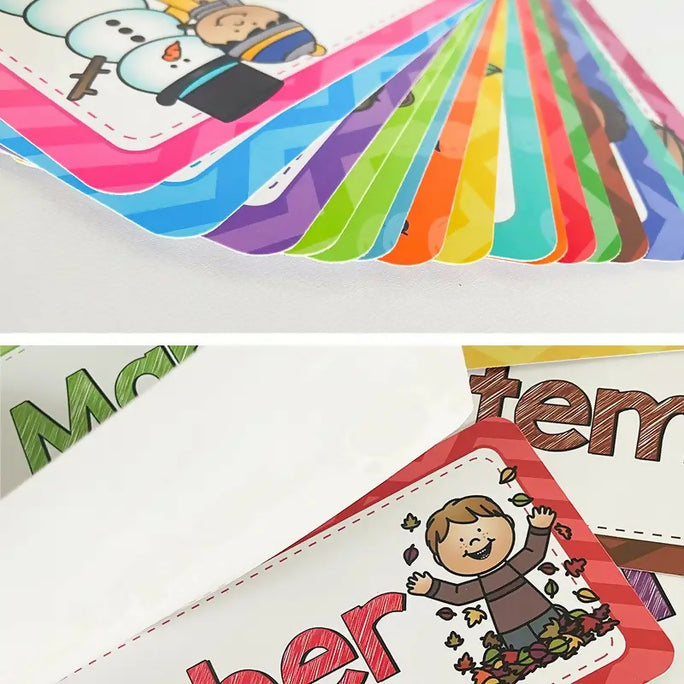 Monthly Headliners for 12 Months and weather Print Painting, Room Decor 16pcs Educational Paper Material Classroom Decor Teacher Teaching Aids School Supplies for Kindergarten