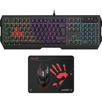 A4Tech Bloody B1700 Neon Gaming Keyboard Mouse Mousepad Combo