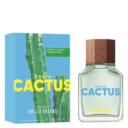 Benetton United Dreams Green Cactus Eau De Toilette for Men 100ml (8433982024078)