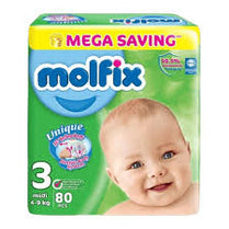 Molfix Baby Diaper Midi Size 3 Jumbo Pack 80 Pcs