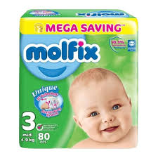Molfix Baby Diaper Midi Size 3 Jumbo Pack 80 Pcs