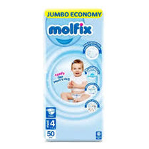 Molfix Baby Diaper Maxi Size 4 Jumbo Pack 50 Pcs