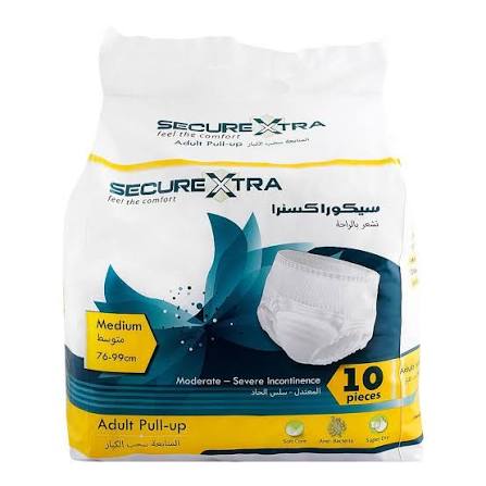 SecureXtra Adult Pull-Up Pants Medium Pack 10 Pcs