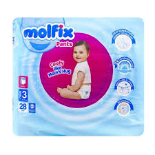Molfix Baby Diaper Pants Medium Size 3 Pack 28 Pcs